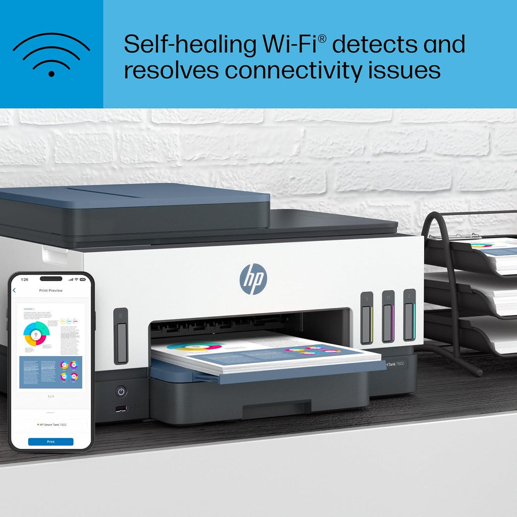 HP Smart Tank 7602 Wireless All-in-One Ink Tank Printer with 2 Years of Ink Included H750