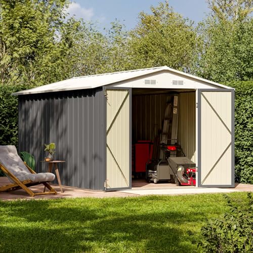 Patiowell 3 x 3 FT Outdoor Storage Shed with Sloping Roof, Grey F27529