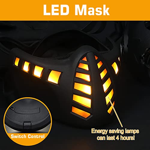 Guayma Halloween Scary LED Mask Light Up Demon Oni Half Face L235823