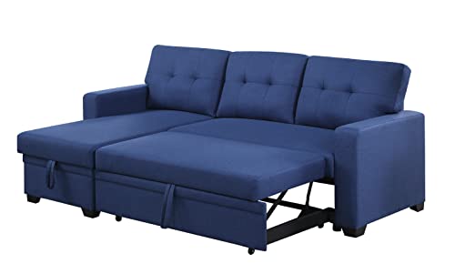 L-Shaped Pull Out Sleep Sofabed with Storage Chaise, Chenille Upholstered X30892