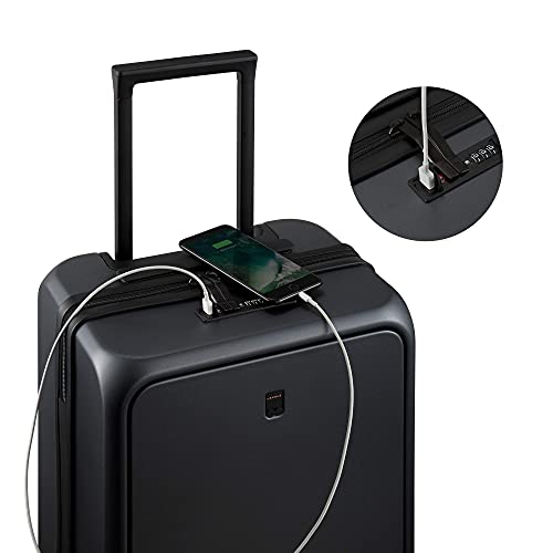 LEVEL8 Road Runner Pro Carry-On Luggage 20" Hardside Spinner with TSA Lock, Black R102256