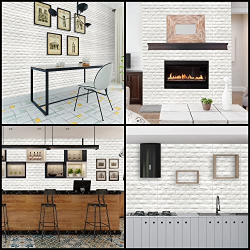 3D Wall Panels Peel and Stick White Foam Brick Wallpaper for Bedroom L3214