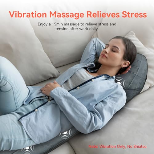 Massager Pad with Heat for Back Lumbar Thighs, 5 Vibration Modes, 53"x20" Q287535