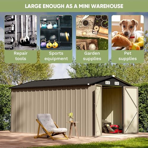 Patiowell 3 x 3 FT Outdoor Storage Shed with Sloping Roof, Grey F27529