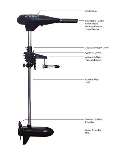 Watersnake Tracer Transom Mount Trolling Motor 30lb Thrust 12V J1546