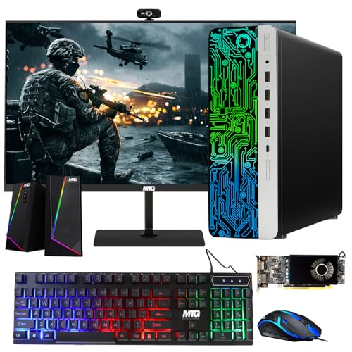 HP G3 Gaming Desktop PC, Intel Core i7 6th Gen, AMD RX 550 Graphics, 32GB RAM, 1TB SSD, MTG New 24 Inch Dual Monitor, RGB Keyboard Mouse, Speaker, Webcam, Win 10 Pro (Renewed)