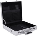 Aluminum Attache Case, 15 x 13 x 4.3 Inch Combination Lock Hard Laptop Case w/Strap, Locking Briefcases for Men and Women, Silver