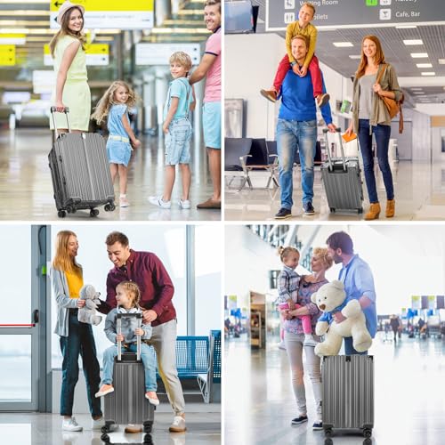 Hard Shell Zipperless Carry On Luggage 22x14x9 Airline Approved, Lightweight Suitcase with 360 Spinner Wheels TSA Lock - 20 Inch Black D583121