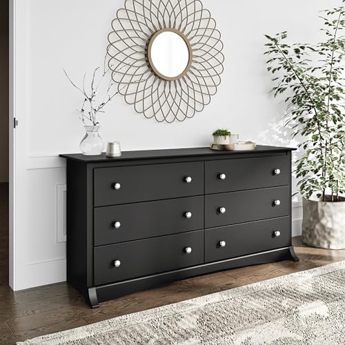 Prepac Rustic Ridge Farmhouse 6-Drawer Double Dresser, Brown X6434
