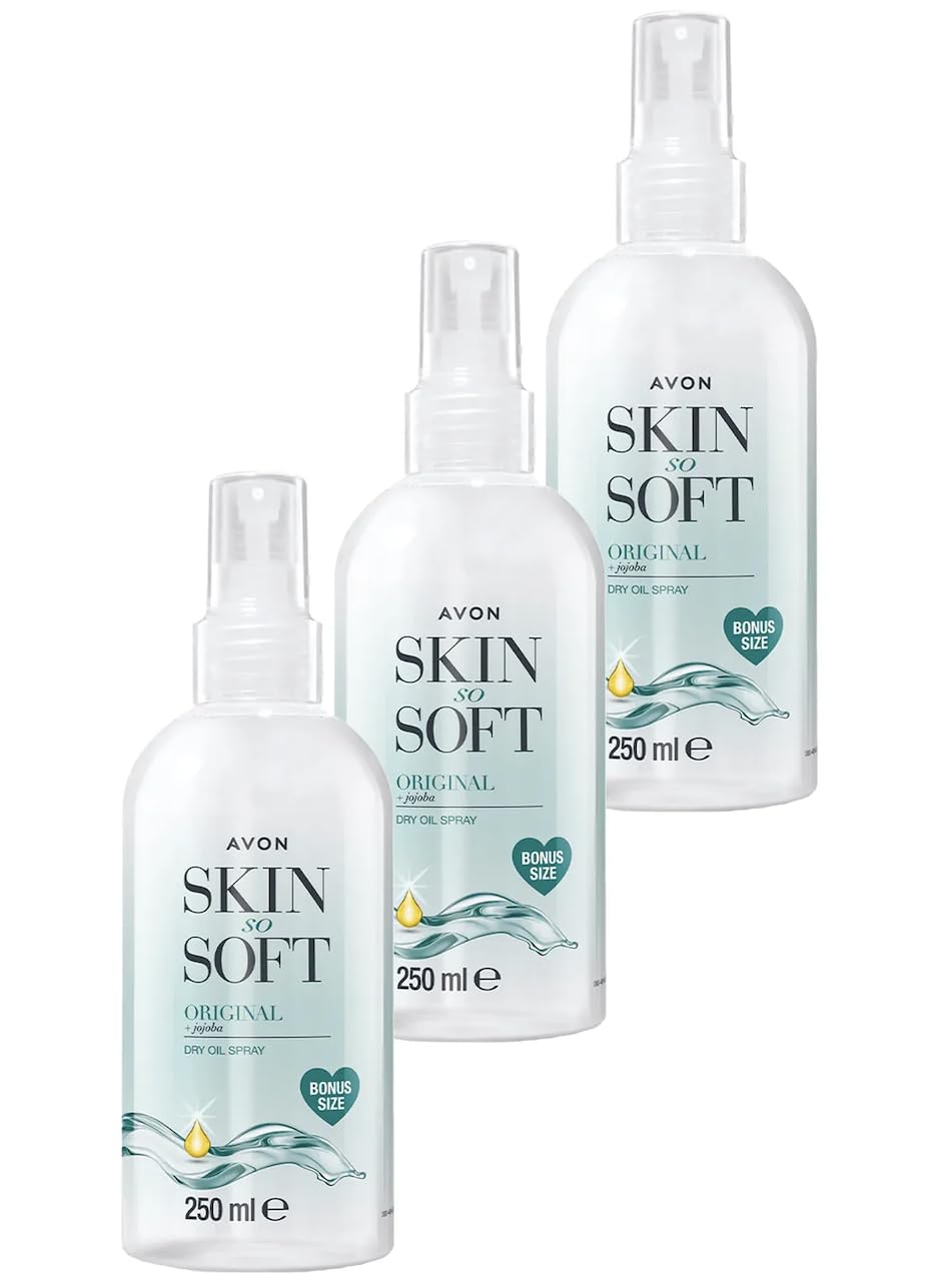 Skin So Soft Avon Original Dry Oil Spray Bonus Size - 250ml Pack of 3