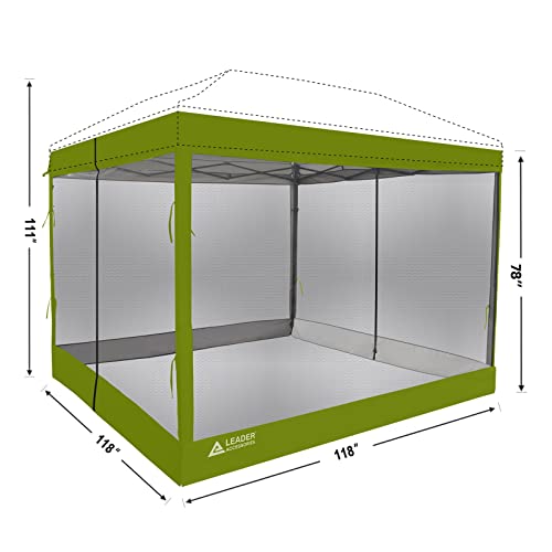 Leader Accessories Mesh Screen Zippered Wall Panels for 10' x 10' Canopy, Beige U489