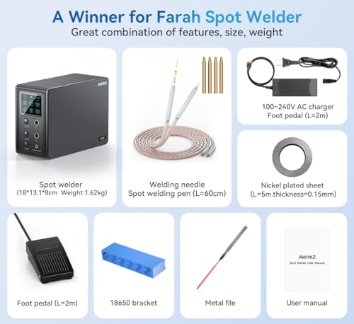14.6 KW Capacitor Battery Spot Welder 2-in-1 Automatic & Foot Pedal for 18650/LiFePO4 Battery Pack Building G399304