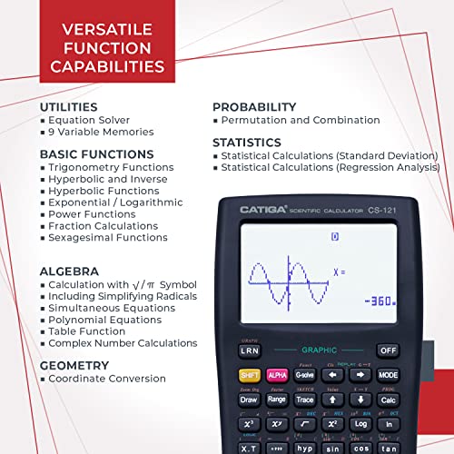 Scientific Calculator with Graphic Functions for High School and College E1591