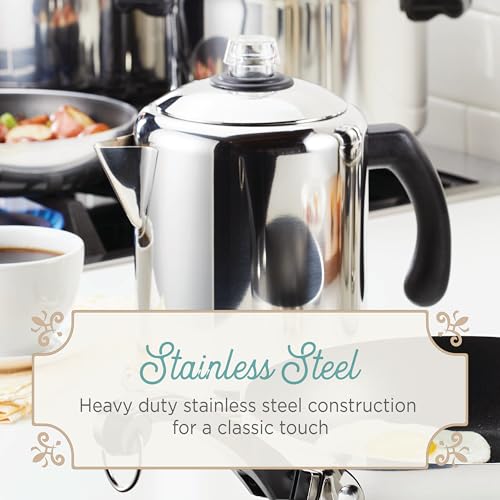 Farberware Classic Yosemite Stainless Steel Coffee Percolator, 8 Cup G414