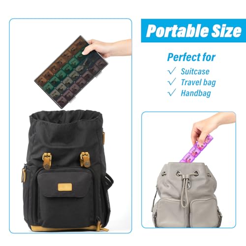 XL Large Monthly Pill Organizer 4 Weeks with Travel Case B465427