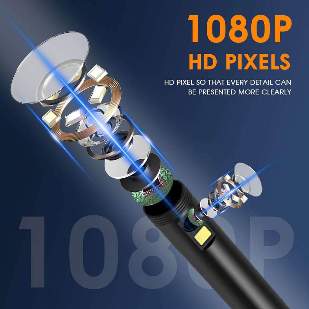 Dual Lens Industrial Endoscope 1080P Borescope Inspection Camera with 4.3" LCD Screen Q70981