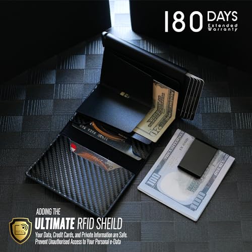 RFID Wallet for Men with Money Clip - PU Leather Credit Card Holder V8179