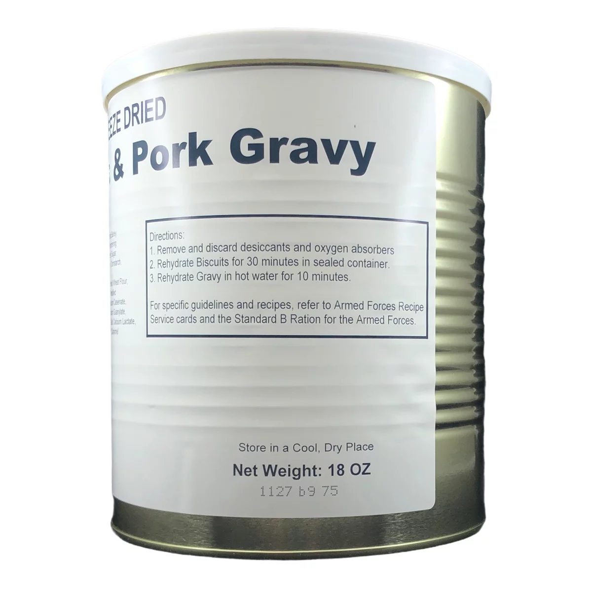 Freeze Dried Emergency Food Biscuits and Gravy 18oz Can R787475