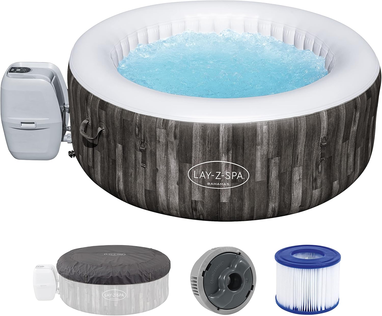Lay-Z-Spa Bahamas Signature AirJet Inflatable Hot Tub Spa 2-4 Person V5248