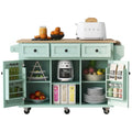 Rolling Kitchen Island on Wheels with Storage Cabinet and Drawers, Island Table for Kitchen with Towel and Spice Rack, Kitchen Cart with Drop Leaf for Dining Room (Type D. White)