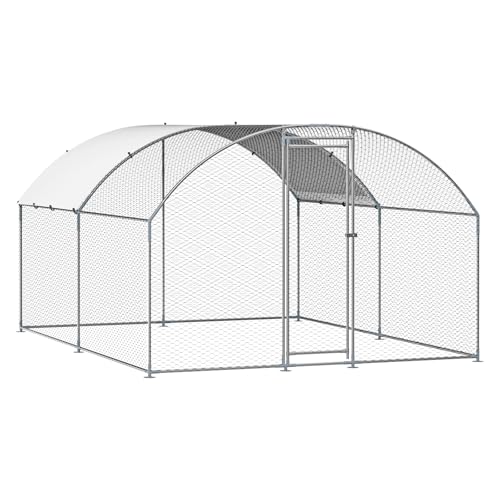 VEVOR Large Metal Chicken Coop with Run, Walk-in Outdoor Poultry Pen W388