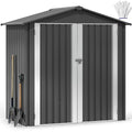 DWVO 6x4ft Metal Storage Shed for Outdoors, Dark Gray T6985