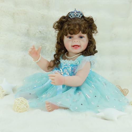 22 Inch Lifelike Reborn Baby Doll Girl with Long Hair A50210