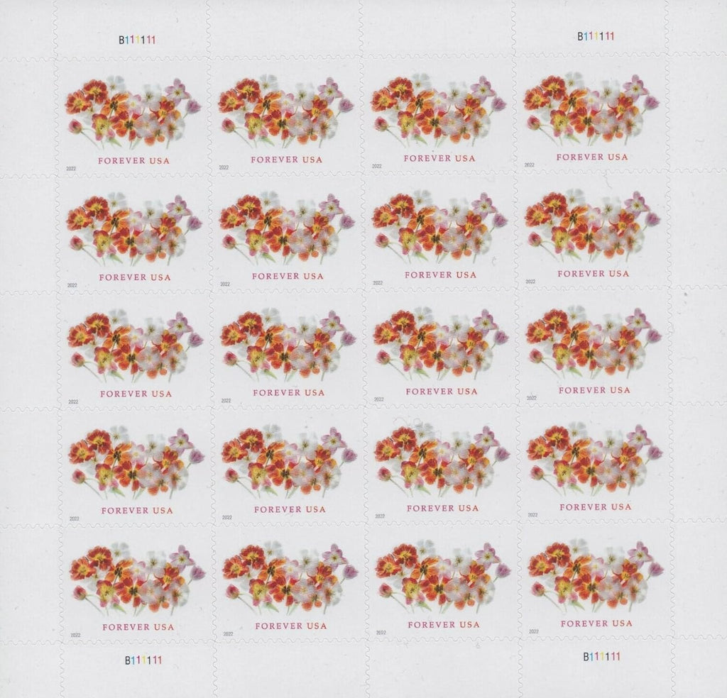 USPS Tulips Postage Forever Stamps Sheet of 20 P9498