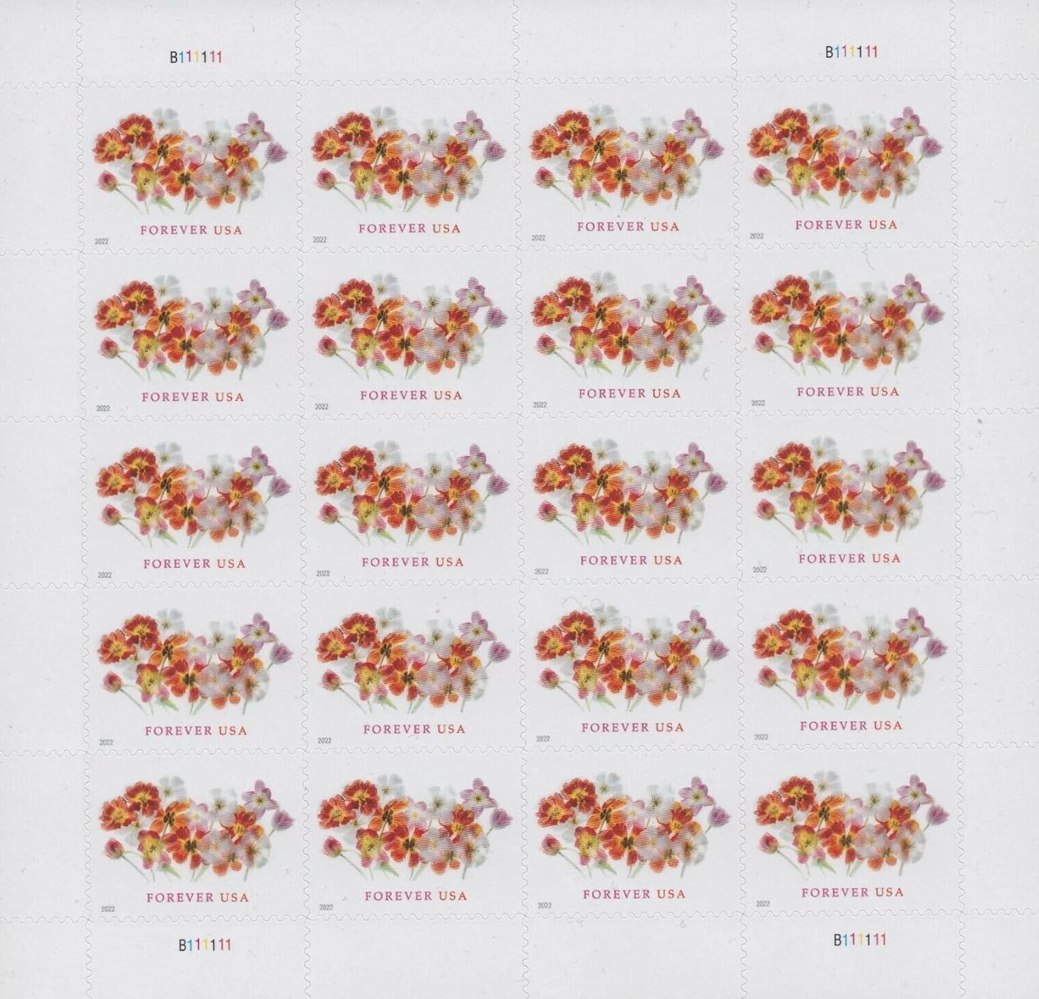 USPS Tulips Postage Forever Stamps Sheet of 20 P9498