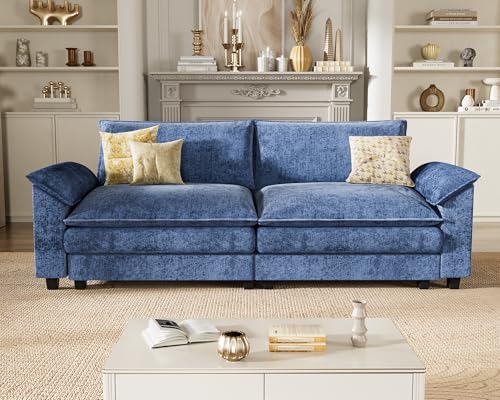 Homall 119" Modular Sectional Sofa with Reversible Ottoman, Light Grey V97154