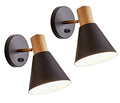 Plug in Wall Sconces Lighting for Bedroom, Black Dimmable Wood Style Wall Sconce Reading Lamp, Adjustable Wall Light for Bedroom Hallway Living Room (Black-Plug in, 1)