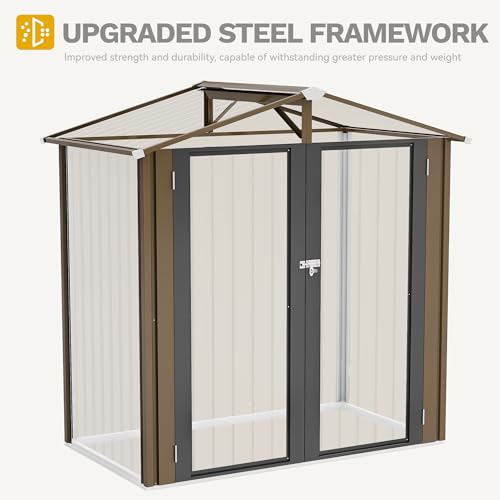 DWVO 6x4ft Metal Storage Shed for Outdoors, Dark Gray T6985
