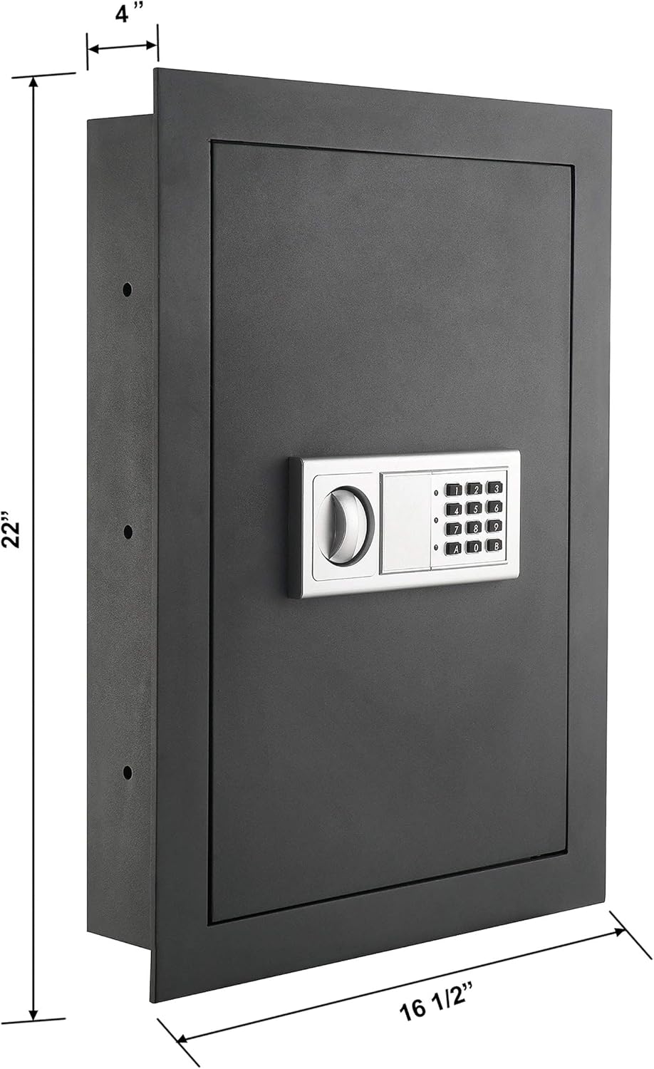 STALWART Electronic Flat Wall Safe Box with Digital Keypad, Dark Gray L800