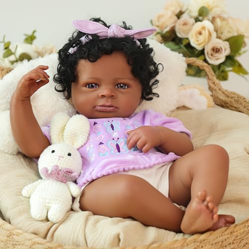 WOOROY Realistic Reborn Baby Doll Black Boy, 20 Inch African American Newborn T283379