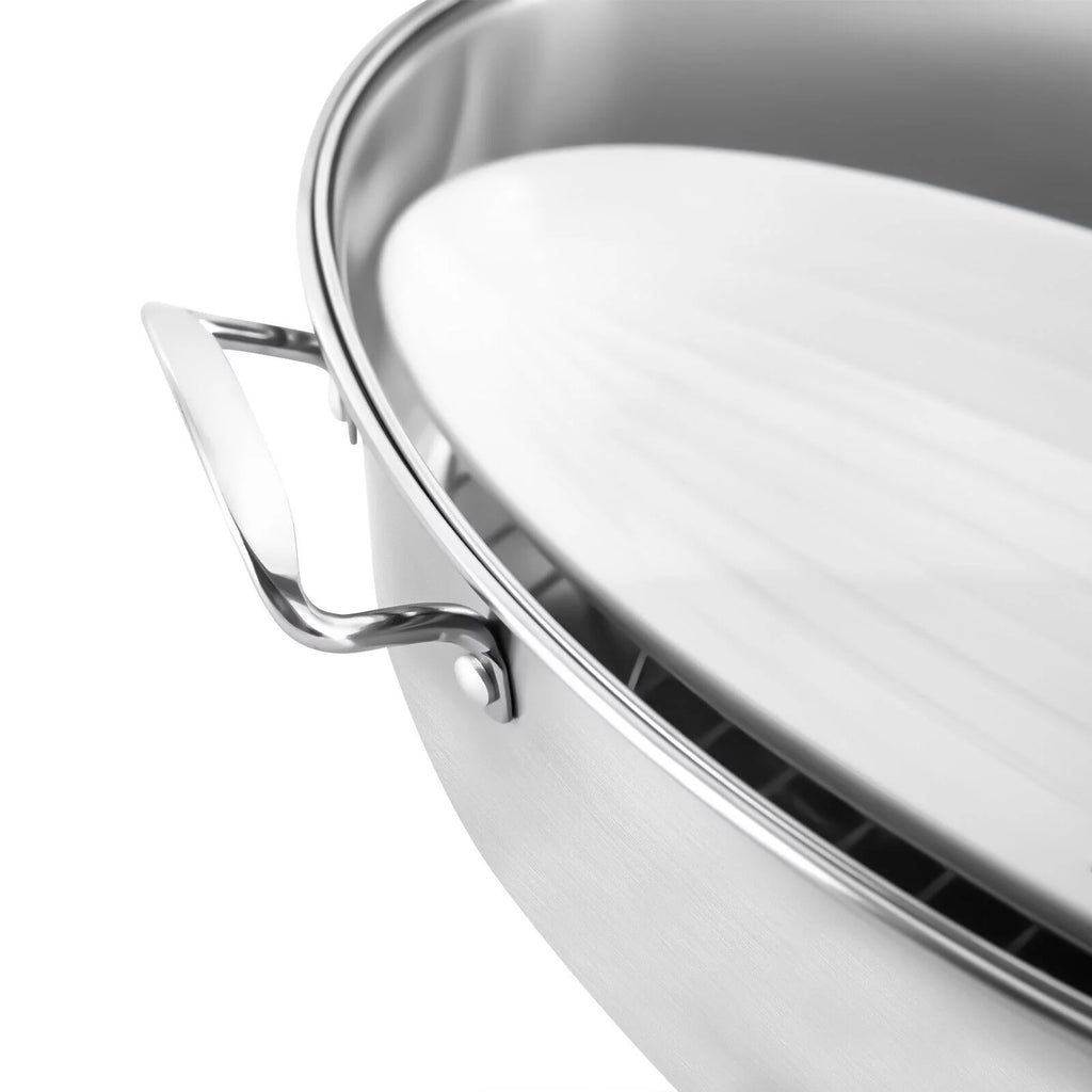 ZhdnBhnos Stainless Steel Fish Steamer with Glass Lid L7059