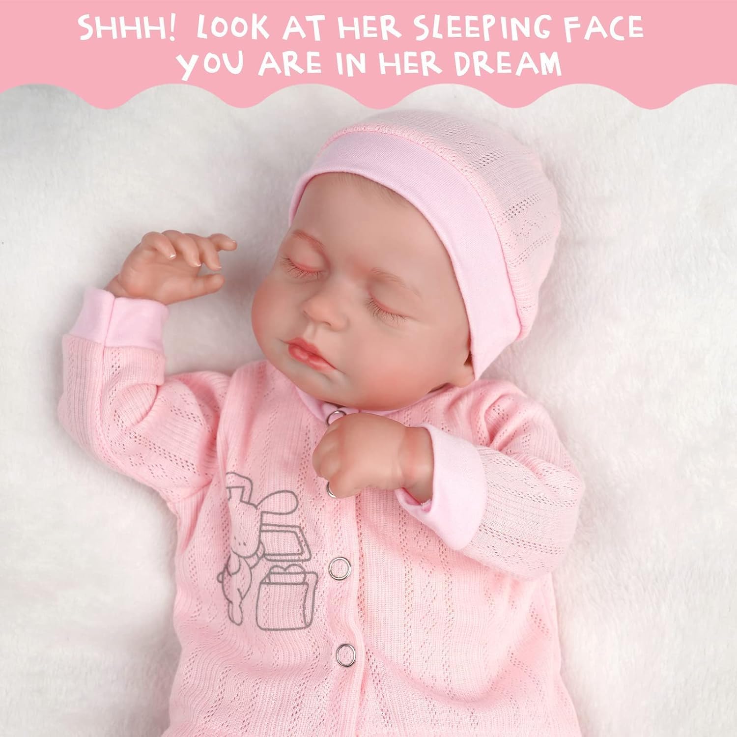 BABESIDE Lifelike Reborn Baby Doll Girl 18 Inch Soft Body Realistic Newborn K6260