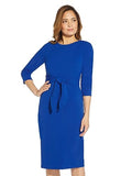 Adrianna Papell Women's Knit Crepe Tie Waist Sheath
