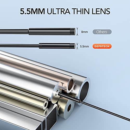 DEPSTECH Industrial Endoscope, 5.5mm 1080P HD Borescope Inspection Camera with 4.3" LCD Screen C751409