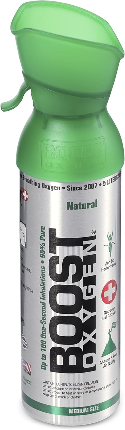 Boost Oxygen 5 Liter Portable Pure Natural Oxygen Canister with Grapefruit Flavored Pocket Size E97352