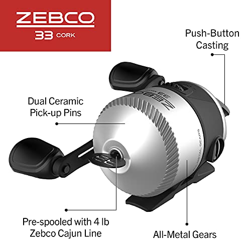 Zebco 33 Cork Reel and Fishing Rod Combo, Graphite Rod, Black Y275