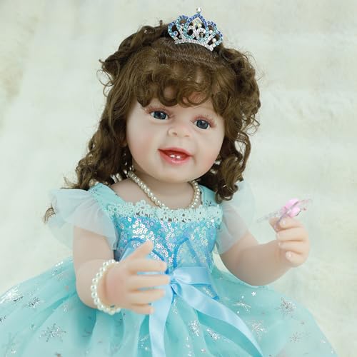 22 Inch Lifelike Reborn Baby Doll Girl with Long Hair A50210