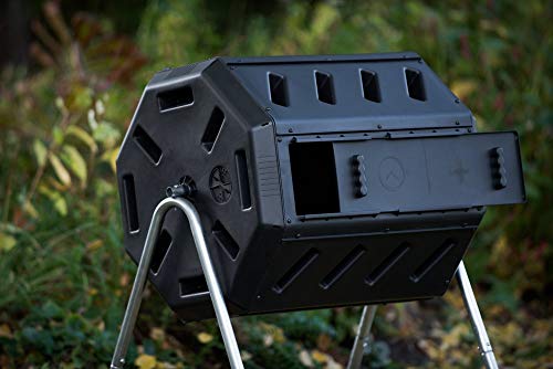 FCMP Outdoor IM4000 Dual Chamber Tumbling Composter, 37 Gallon, Black W19586