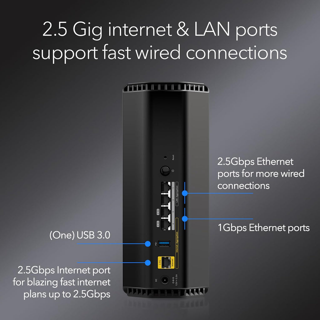 NETGEAR Nighthawk Tri-Band WiFi 7 Router (RS300) BE9300, 2.5 Gig Port O5373