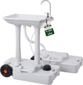 Hike Crew XL Portable Camping Sink & Waste Tank | Extra Large Hand Washing Station with 8 Gal Capacity, Hands-Free Foot Pump, Faucet, Soap Dispenser & Towel Rack | Includes 10 Gal Travel Waste Tank