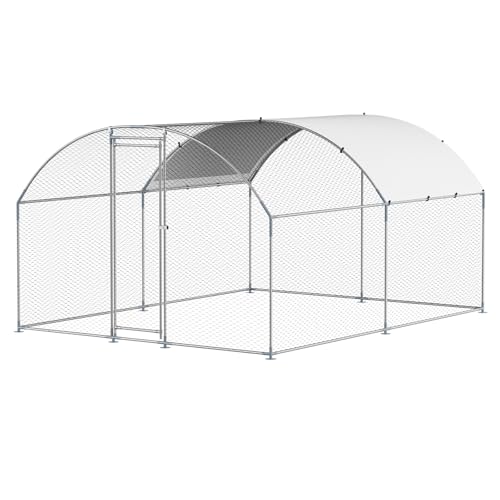 VEVOR Large Metal Chicken Coop with Run, Walk-in Outdoor Poultry Pen W388