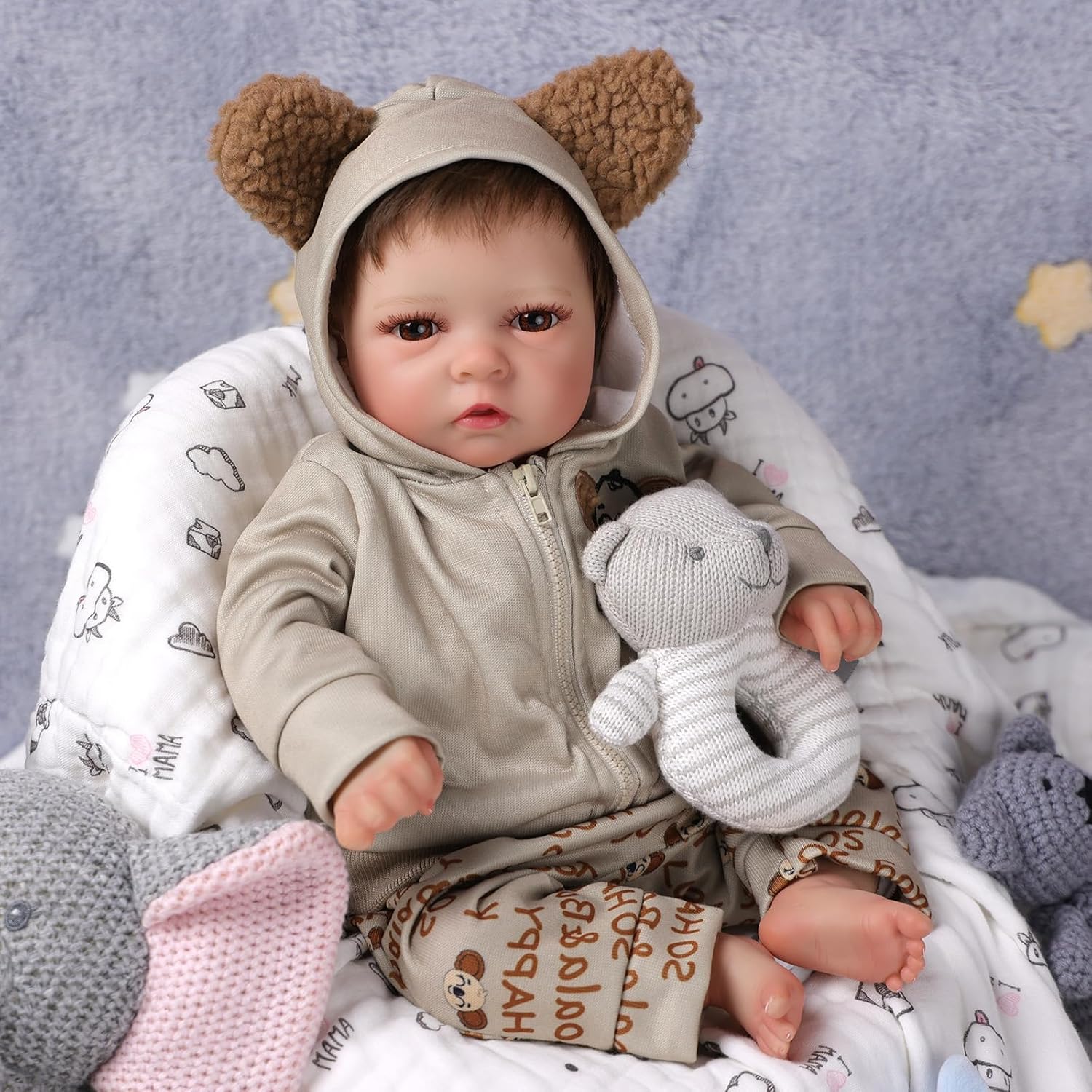 BABESIDE Lifelike Reborn Baby Doll Boy Trey - 17in Soft Body Realistic Newborn V403751