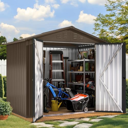 DWVO 6x4ft Metal Storage Shed for Outdoors, Dark Gray T6985