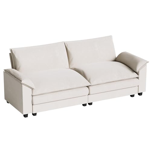 Homall 119" Modular Sectional Sofa with Reversible Ottoman, Light Grey V97154