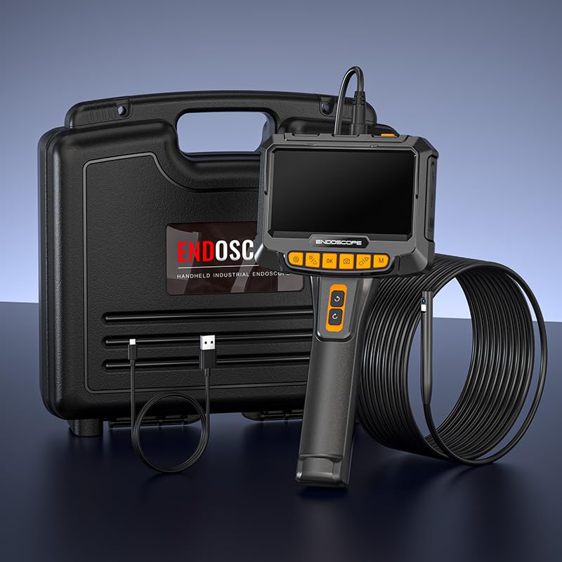 Borescope Inspection Camera with Light, 4.3 inch IPS Screen, IP67 Waterproof F27071