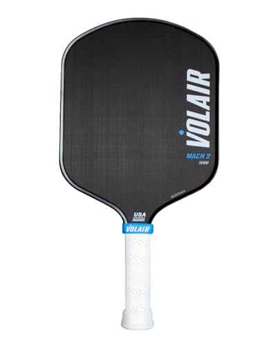 Volair Mach 2 Pickleball Paddle - New Shape - 8.125" Wide - Spin, Control and Power - Toray T700 Carbon Fiber Surface - Polypropylene Honeycomb - USAPA Approved - 14mm and 16mm Options